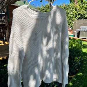 Nine West Women’s Oversize Glitter White Sequin Crewneck Sweater XXL